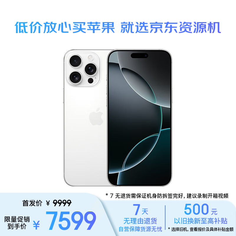 Apple/苹果 【公开版】iPhone 16 Pro Max（A3297）256GB 白色钛金属 支持移动联通电信5G 双卡双待 资源机
