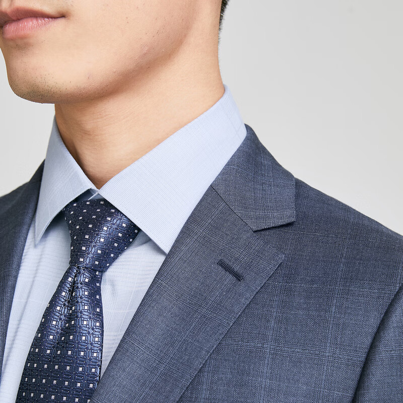 雅戈尔【商场同款】舒适羊毛+桑蚕丝西服男士春夏套西YOTX222702HJY上衣 蓝灰 XL 180/100A