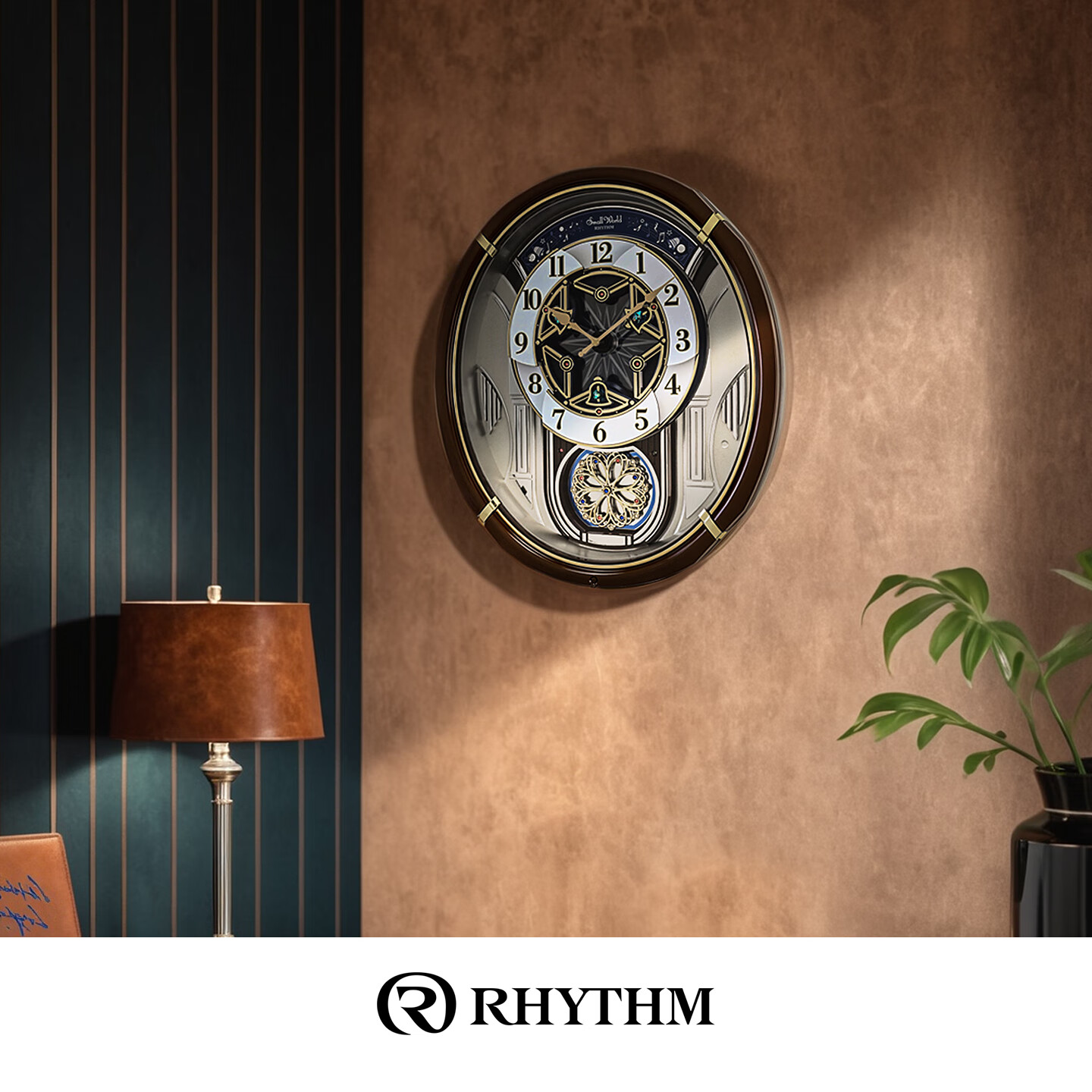 丽声高档挂墙75周年款客庭旺宅挂钟家用时尚音乐钟表挂墙大号装饰时钟 时光舞者【75周年款】椭圆形 47cm