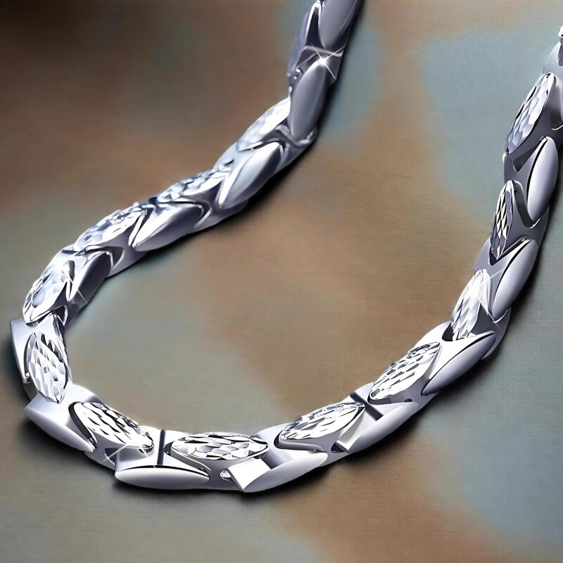 胖东来同款男士项链铂金酷帅男pt950白金吊坠pt999男款 60CM