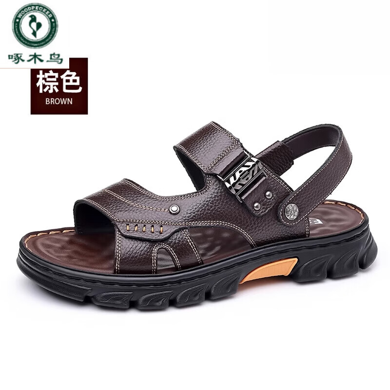 ���ڲ�������ľ������Ь�з������׿�����Ь���ļ��¿���ʿ��ĥ��Ƥ�⴩ɳ̲Ь�� ��ɫ-WJ2037 40 ��׼�˶�Ь����