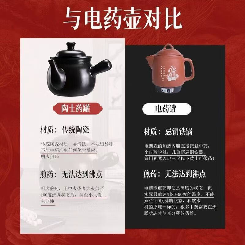 黎坊烧煎药砂锅熬中药罐明火陶瓷药锅煎药壶中药壶熬药砂锅中药煲煮药罐 (600g药材) 4L