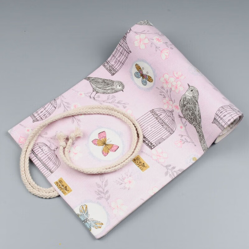 彩铅铅笔袋美术生手工笔帘48孔素描铅笔卷笔袋108孔卷帘 小鸟 12孔(不