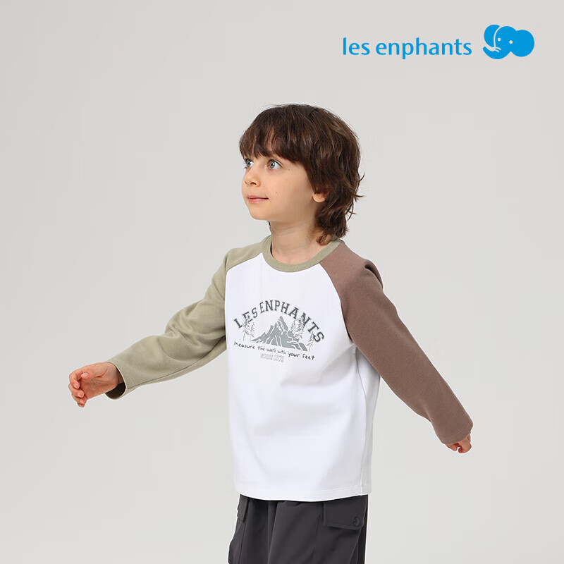 丽婴房(Les enphants)丽婴房T恤儿童长袖上衣男童女童长袖T恤儿童T恤秋季儿童卫衣新款 浅咖啡 140 cm
