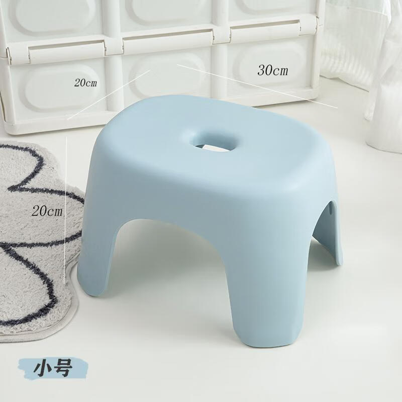 甜苗苗网红家用客厅茶几儿童塑料小凳子洗澡板凳椅子可叠放浴室换鞋矮凳 蓝 时尚蓝大号4把装承重1200斤厚防