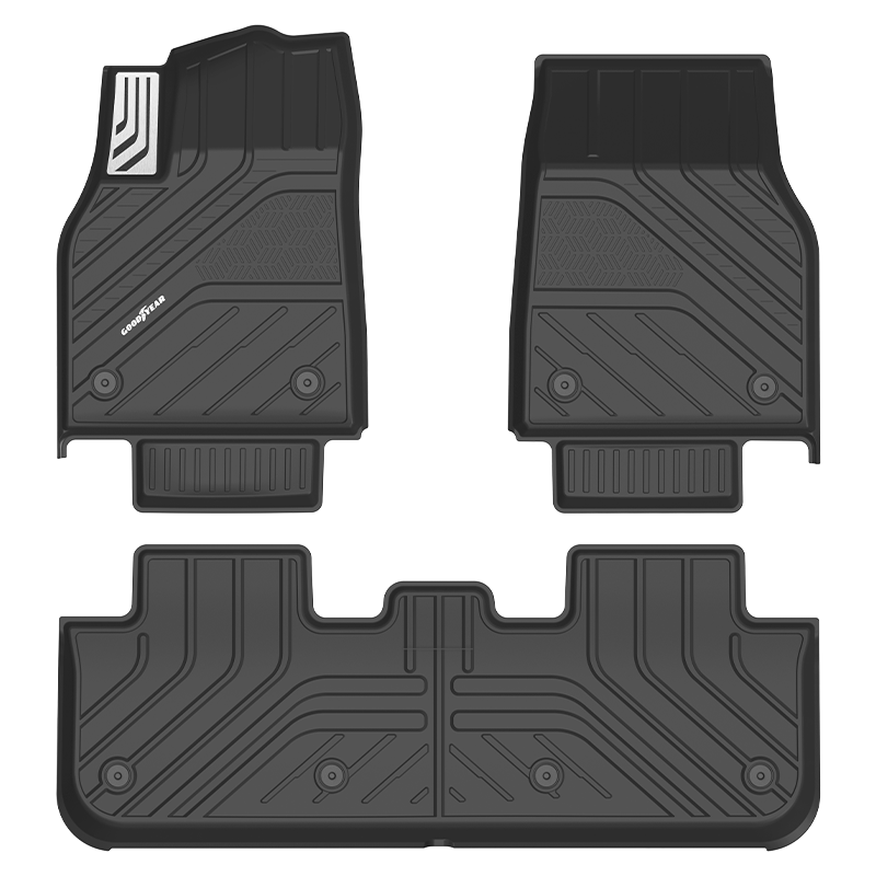 固特異（Goodyear）tpe汽車腳墊適用于特斯拉煥新ModelY高邊TPE腳墊年華毯12件套