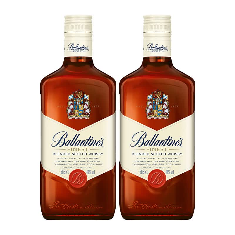 百龄坛（Ballantine`s）进口Ballantine's百龄坛苏格兰特醇威士忌500ml×2瓶进口洋酒特调 进口Ballantine's百龄坛苏格兰特