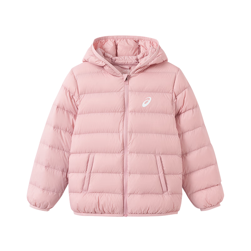 亞瑟士（asics）童裝25年冬季兒童柔軟舒適三防輕薄保暖羽絨服【高充絨量】 粉色 清潔度1000-鴨絨 140 充絨量79g