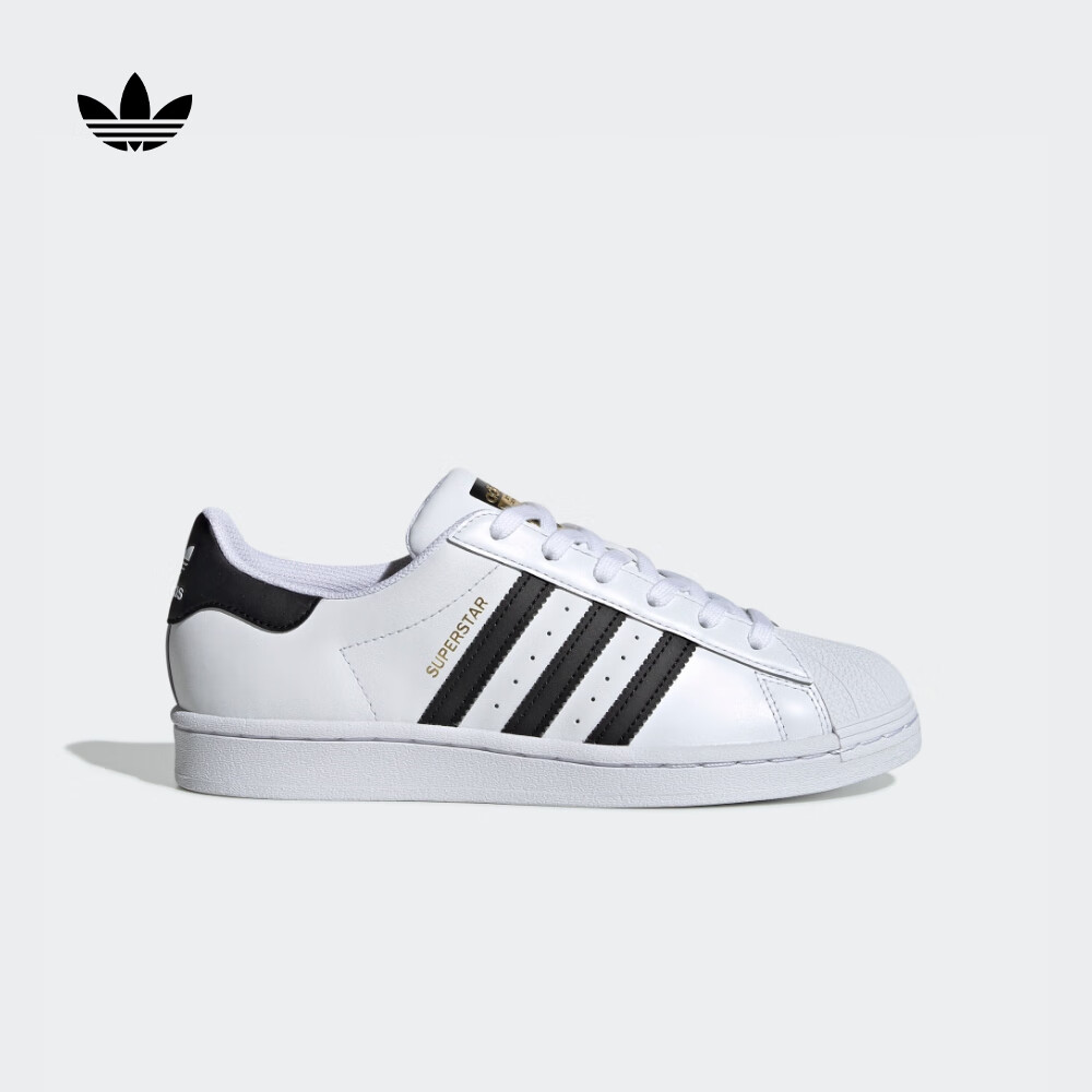 adidas SUPERSTAR經(jīng)典低幫貝殼頭運(yùn)動板鞋女子阿迪達(dá)斯官方三葉草   白/黑   36.5
