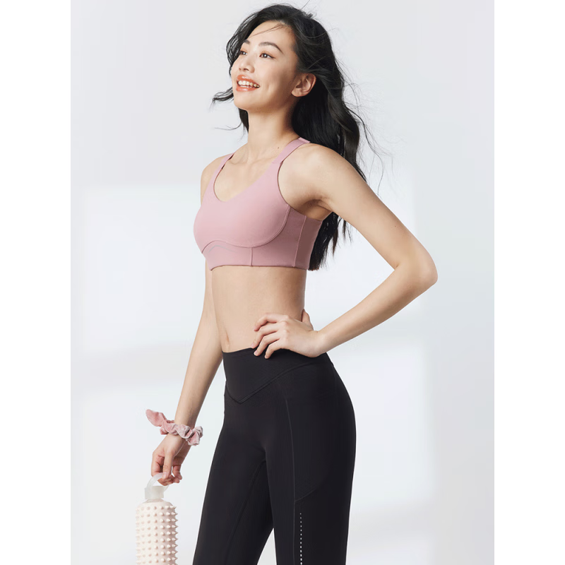暴走的蘿莉高強度速干運動(dòng)內衣防震健身背心聚攏文胸瑜伽服女新款 懷舊玫瑰粉 XS