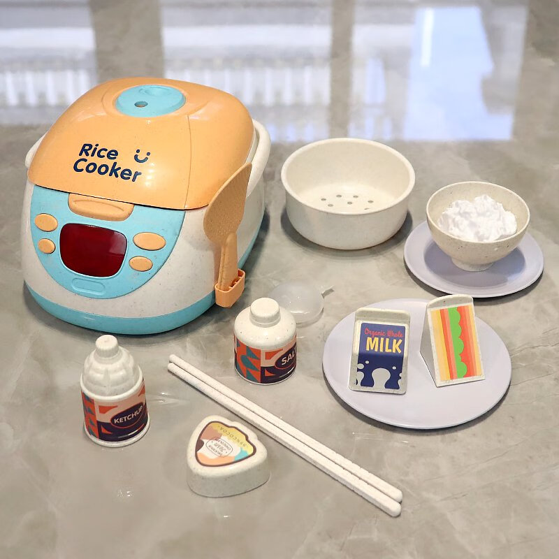 儿童过家家厨房玩具套装仿真电饭锅男女孩做饭厨具宝宝煮饭玩具 煮饭/计时/蒸汽电饭煲套装 收藏