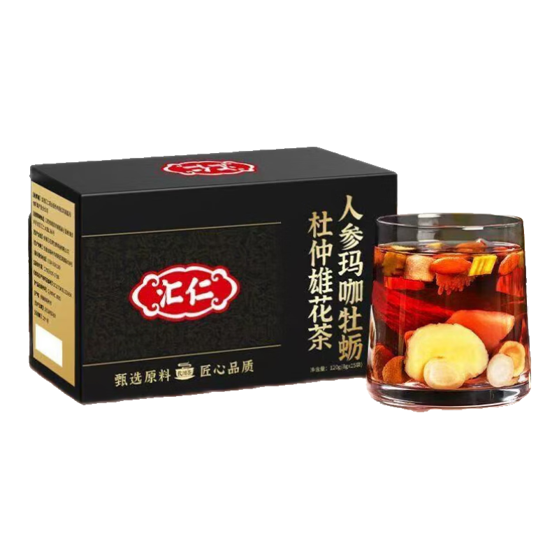 匯仁匯仁八寶茶人參瑪咖牡蠣杜仲雄花茶可搭配男性枸杞茶輔腎養(yǎng)生茶 一盒15袋嘗鮮裝