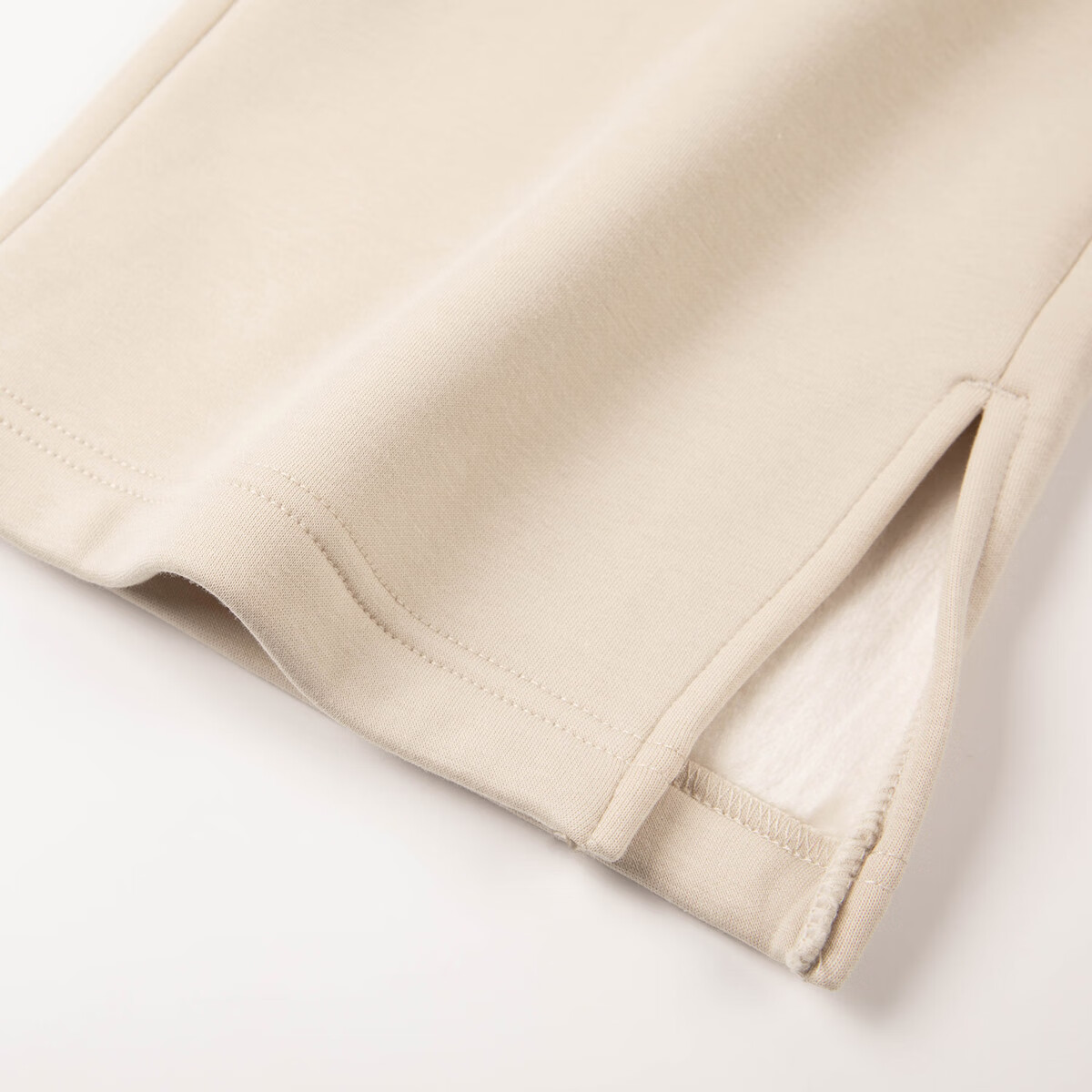 暇步士（Hush Puppies）童装儿童裤子2025冬季新款可爱舒适百搭针织净色一体绒长裤 浅沙灰 160 cm