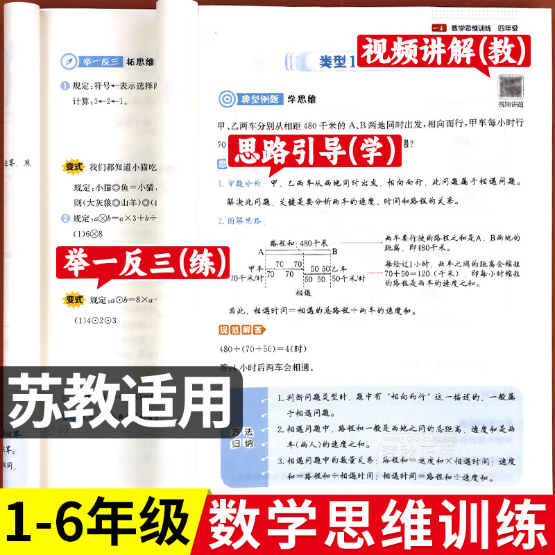 苏教版小学数学思维训练一年级二年级三年级四年级五六年级上册下册举一反三小学奥数2025应用题强化专项拓展训练题教程全套江苏版 全一册【数学思维训练】 小学一年级