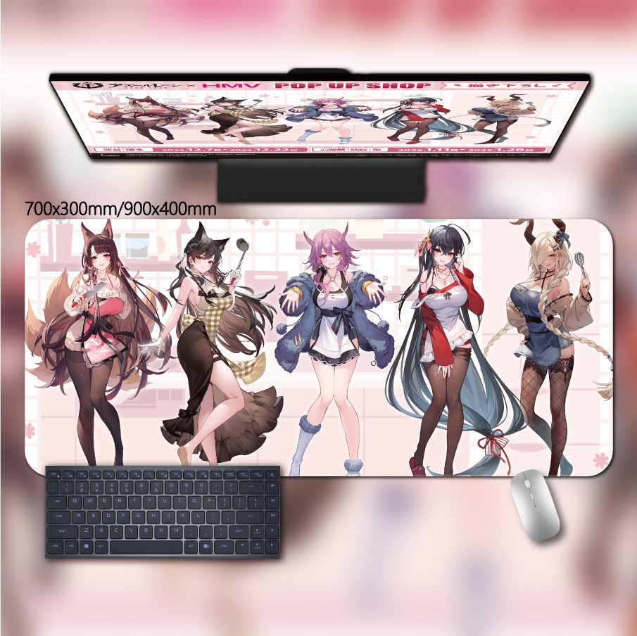 碧蓝航线超大鼠标垫柴郡二次元性感美女电竞办公键盘电脑桌垫 22七省 1000*500mm 5mm