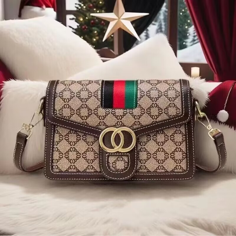 酷奇袋鼠酷奇女包轻奢包包女款单肩包女士斜挎包38节女神节送女友生日礼物 咖啡色 【礼盒包装】