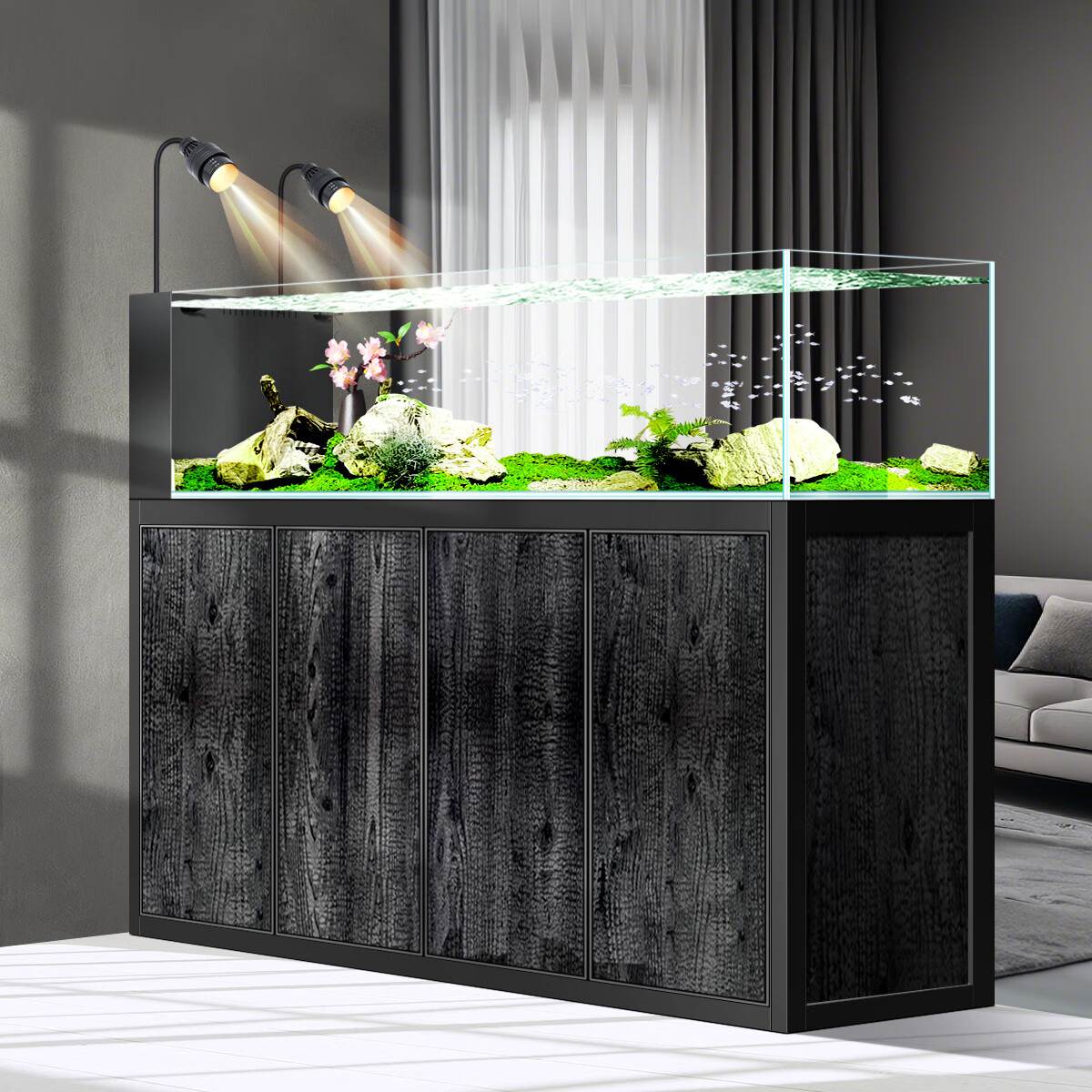 ����ԭ��̬Ϫ������׿���������ص����쾰ˮ����2025�¿��⻻ˮ�ݸ� �ڹǼ�+����ľ�� 80X45X126cm