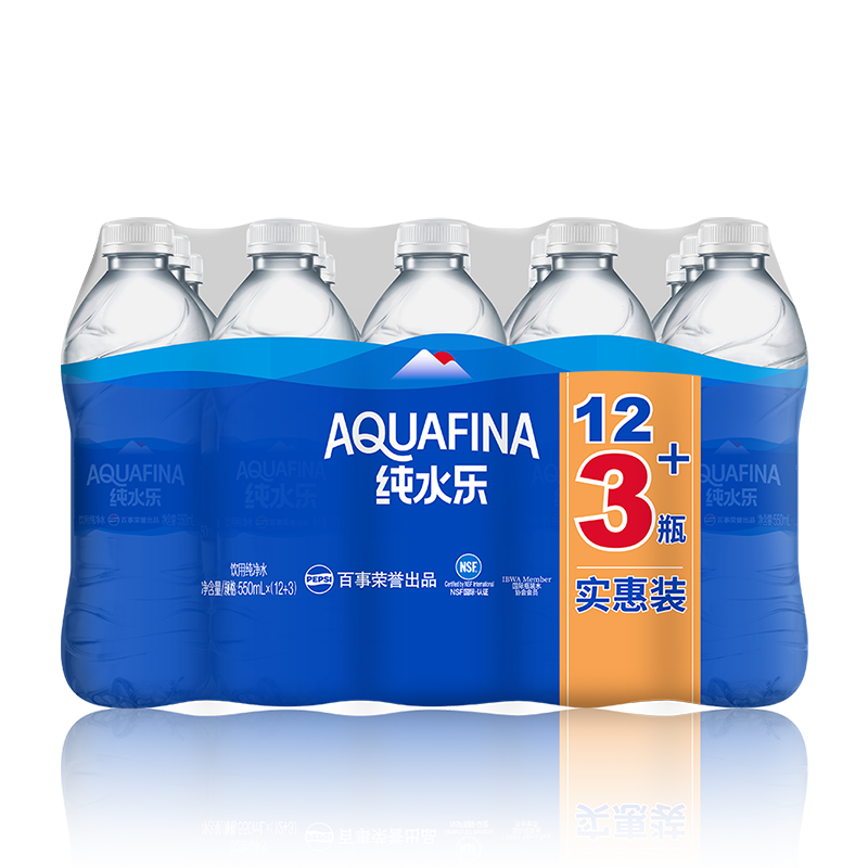百事可乐【热门商品】纯水乐 纯净水 饮用水 500ml*15瓶整箱装 办公外出
