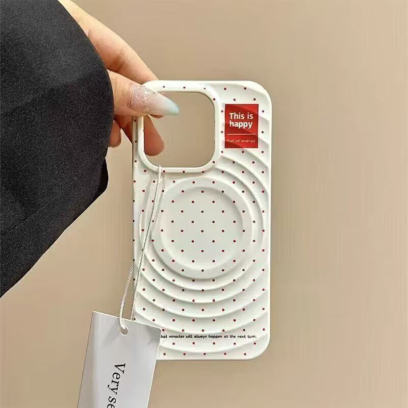 A英文小红点适用苹果16pro手机壳iPhone15Promax磁性14防摔13高级 白色 iPhone 11