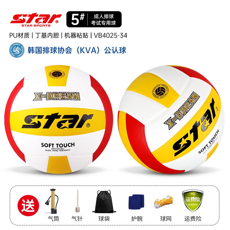 世达（star）排球成人儿童比赛专用标准5号球中小学生体育考试训练排球耐磨 5号 VB4025-34