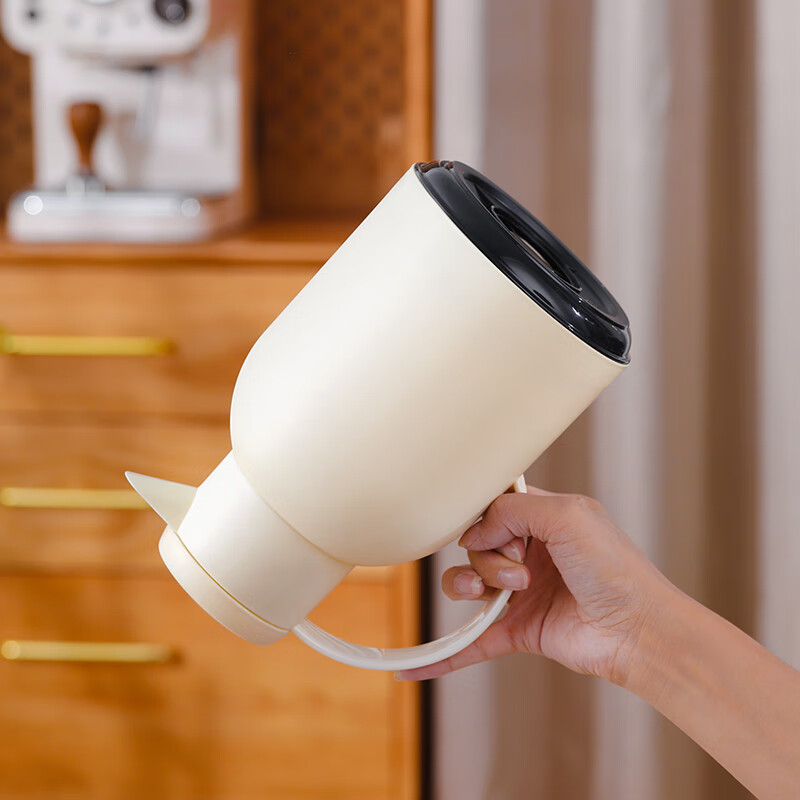 乐唯诗保温壶家用2025新款热水壶大容量水壶开水瓶宿舍热水瓶暖水壶 如意保温壶【按压款】米白色1L