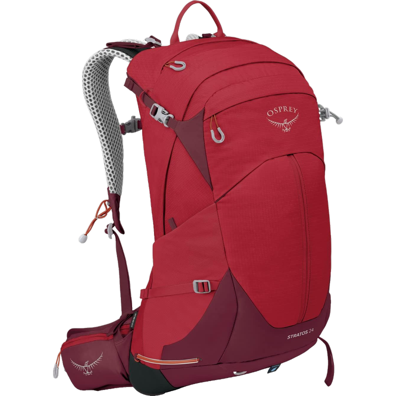 OSPREY Stratos 戶(hù)外登山背包 男款 尼龍防潑水專(zhuān)業(yè)徒步 雙肩包 旅行包 Poinsettia Red 24L
