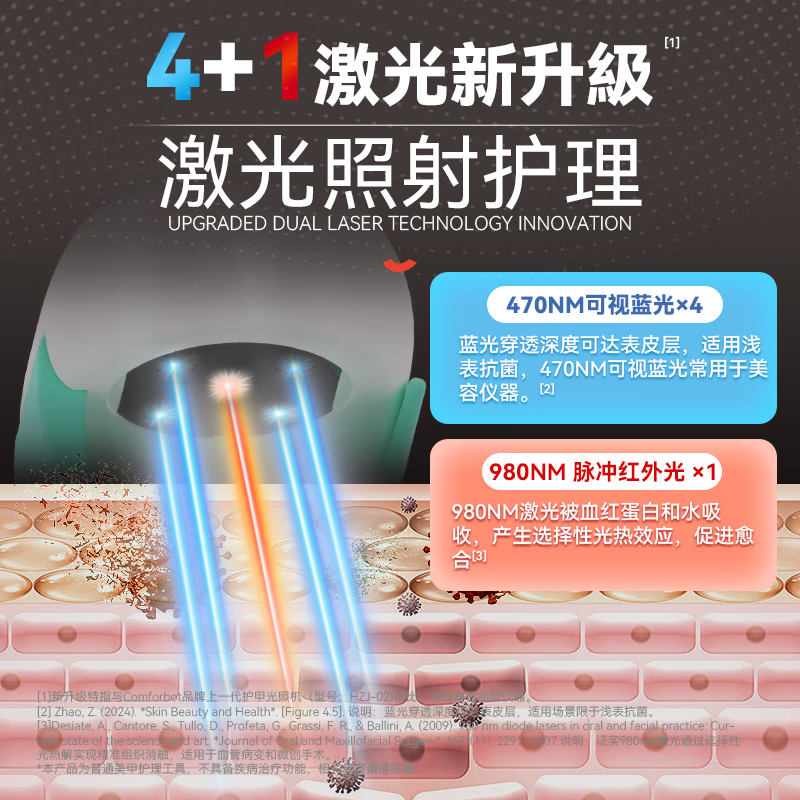 Comforbot康活宝灰指甲辅助仪双指套激光 去灰指甲抗真菌 30天试用 升级紫外线消毒仓*1台