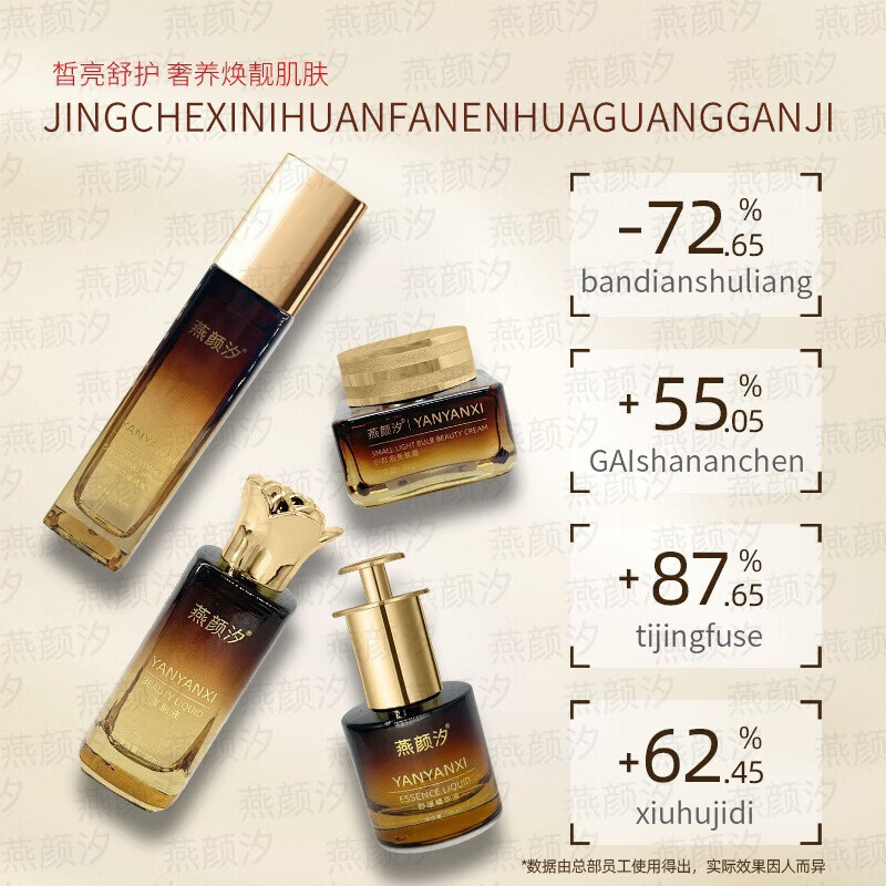 KCHY燕颜汐素颜灯泡肌无尴尬期调肤燕颜汐四件套肌调肤套素颜精华液 燕颜汐植萃舒缓喷雾100ml【1瓶】 素颜四件套涂抹式无尴尬期灯泡肌调肤套