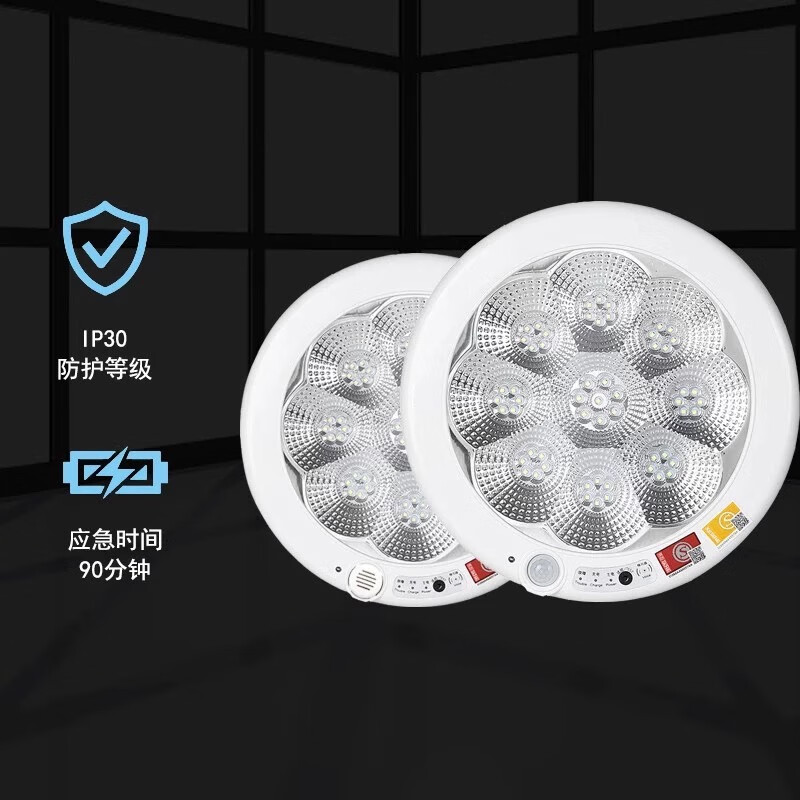 东宇照明led消防应急吸顶灯人体感应灯声控楼道过道走廊楼梯物业 人体感应吸顶灯7W直径210mm
