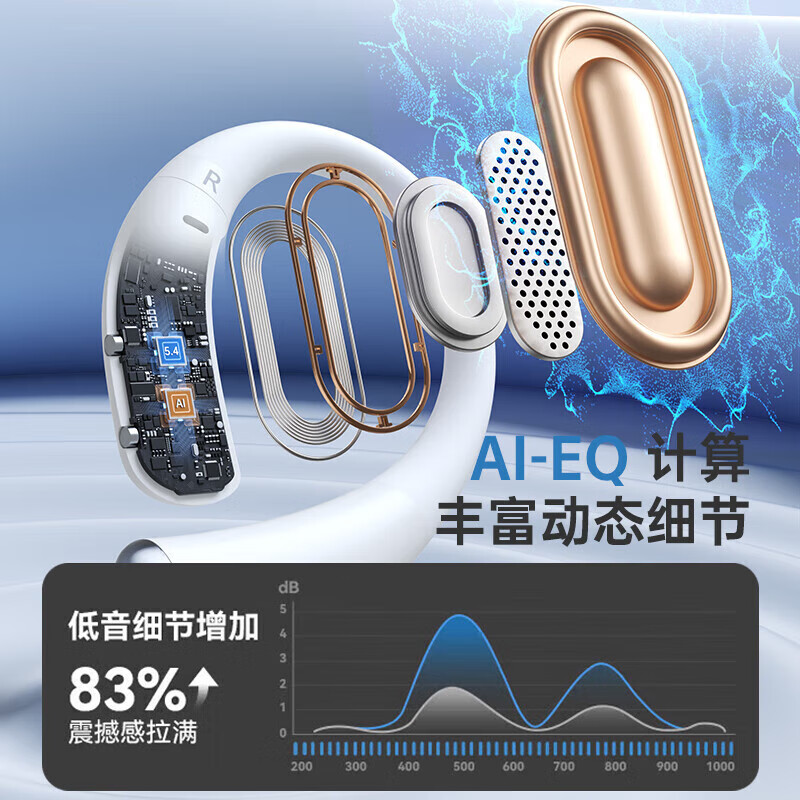 小度S200 挂耳式蓝牙耳机 智能AI助手开放式不入耳通话降噪长续航运动 适用苹果华为小米 紫色