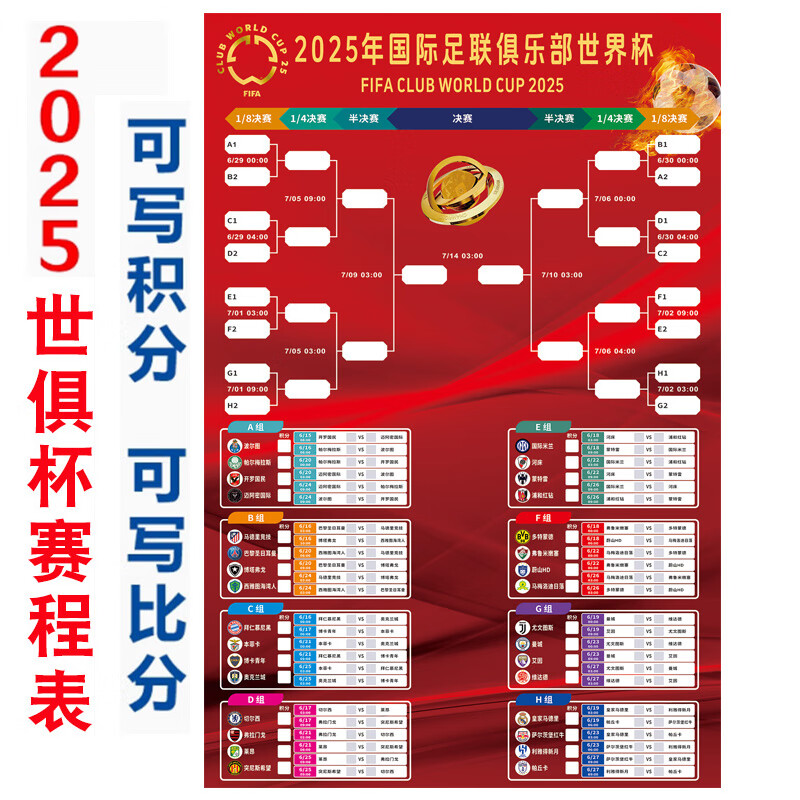 FIFA俱乐部世界杯最新比分+直播入口+16强名单2025年国际大体联足球世界杯圆满落幕