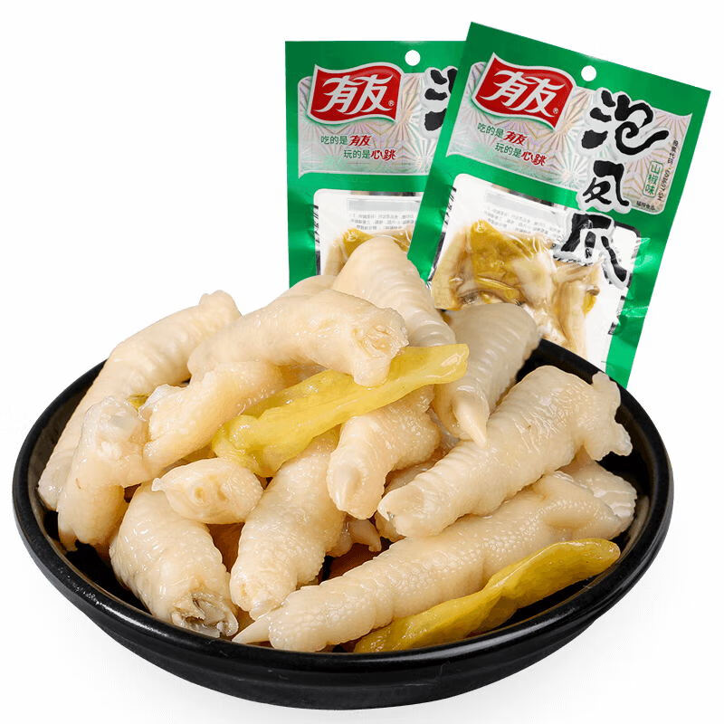 泡椒凤爪有友筋骨棒鸡爪山椒酸辣猪皮晶鲜笋竹笋零食R 山椒凤爪70g