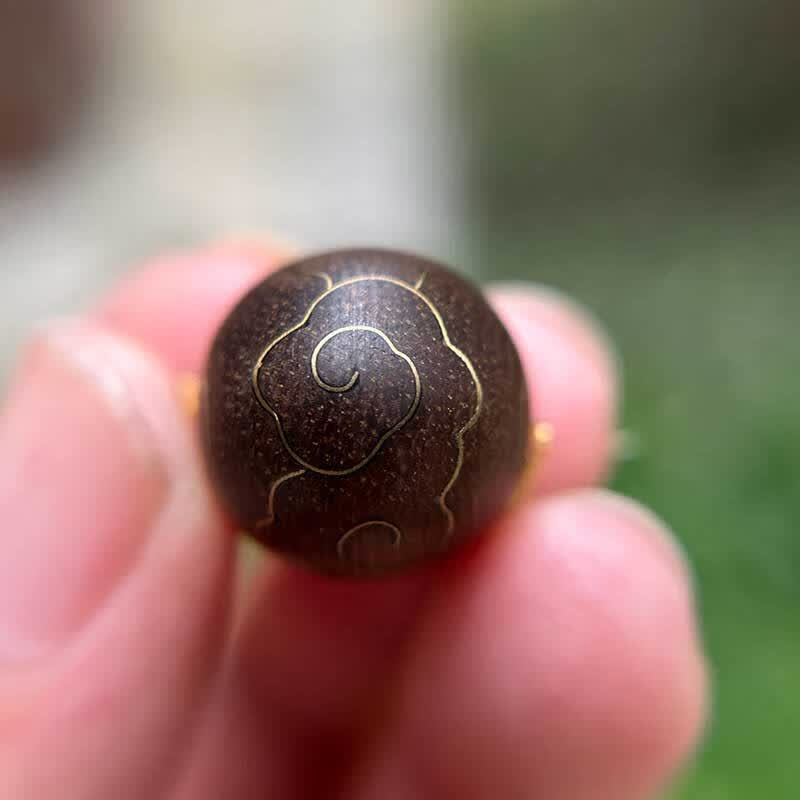 木伯伯文莱错金沉香单珠吊坠木项链锁骨链复古简约沉水级轻奢高级感礼物 沉香错金单珠吊坠项链礼物情侣男女款 16mm