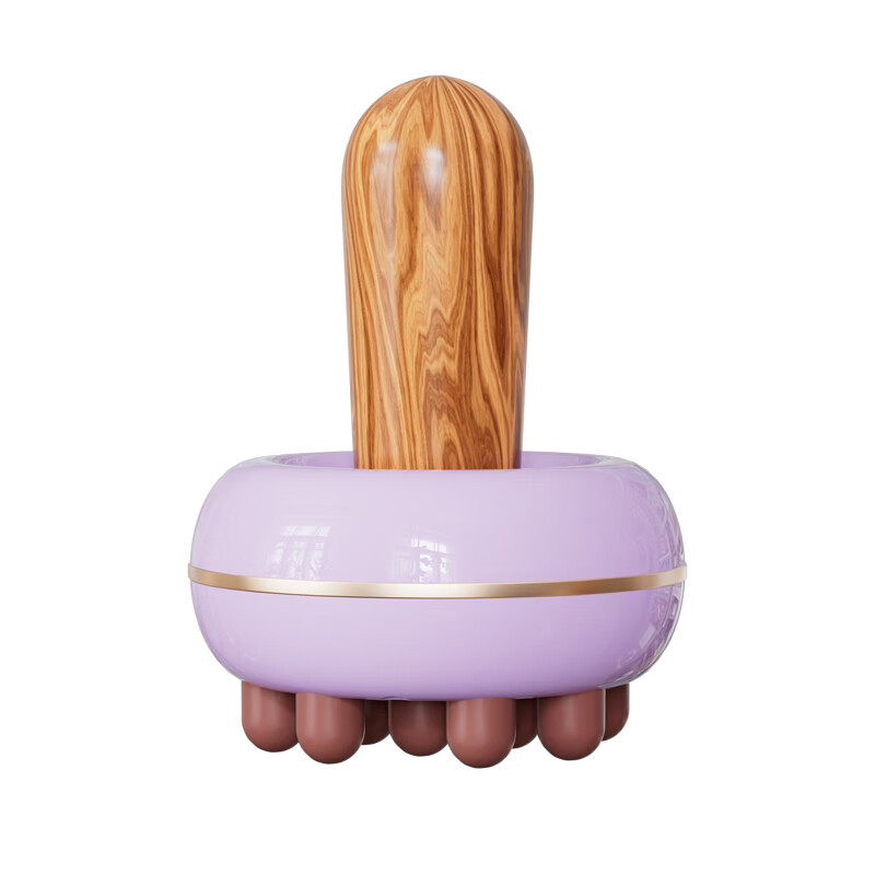 乌坊经络梳按摩刷揉腰腹仪全身通用肚子瘦身按摩器疏通经络养生刷多功能刮痧板腰腹腿可用全身放松 紫色【3瓶精油】揉腹仪