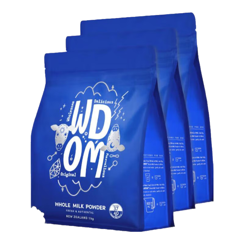 渥康新西蘭進(jìn)口全脂奶粉高鈣成人兒童中老年全家營(yíng)養(yǎng)牛奶粉送禮 【全家共享】全脂1KG*3袋