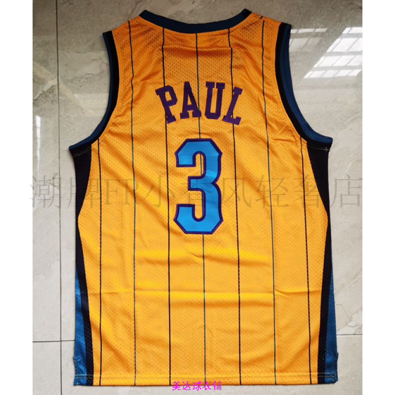 经典黄蜂队3号克里斯保罗球衣复古刺绣球裤太阳背心男女 黄蜂保罗黄色