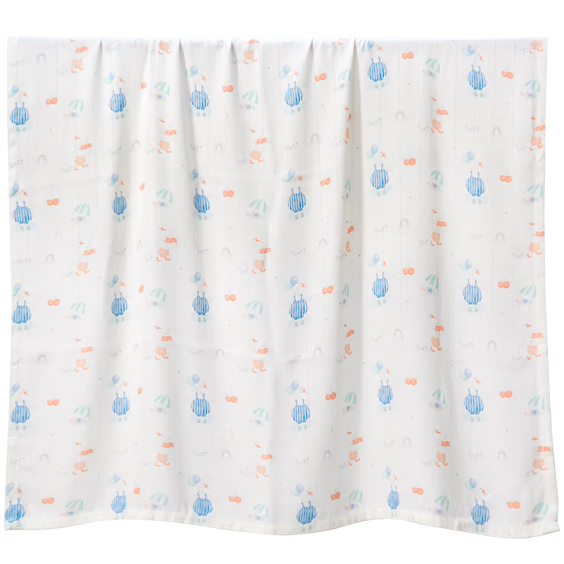 貝谷貝谷嬰兒竹纖維蓋毯寶寶冰絲毯兒童夏涼被幼兒園空調被新生兒被子 快樂(lè )鴨 冰絲毯130*110cm