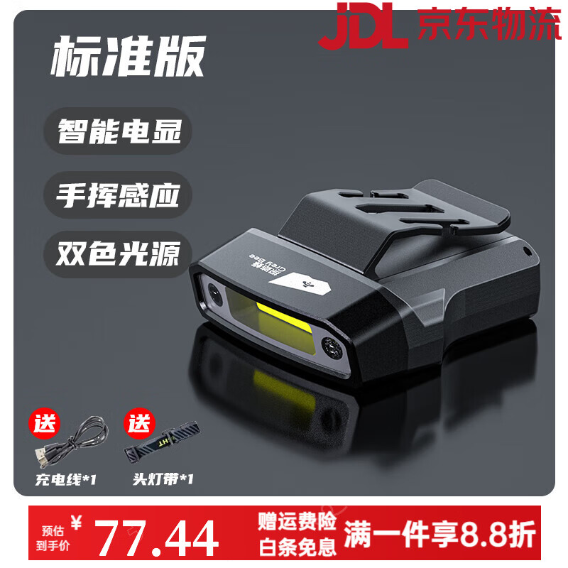 探路蜂（EWPLIRE WASP）夜釣頭燈釣魚專用感應帽夾燈級充電頭戴夾式超長續航夾帽野釣 M96標準版【500mAh_續航32H】雙