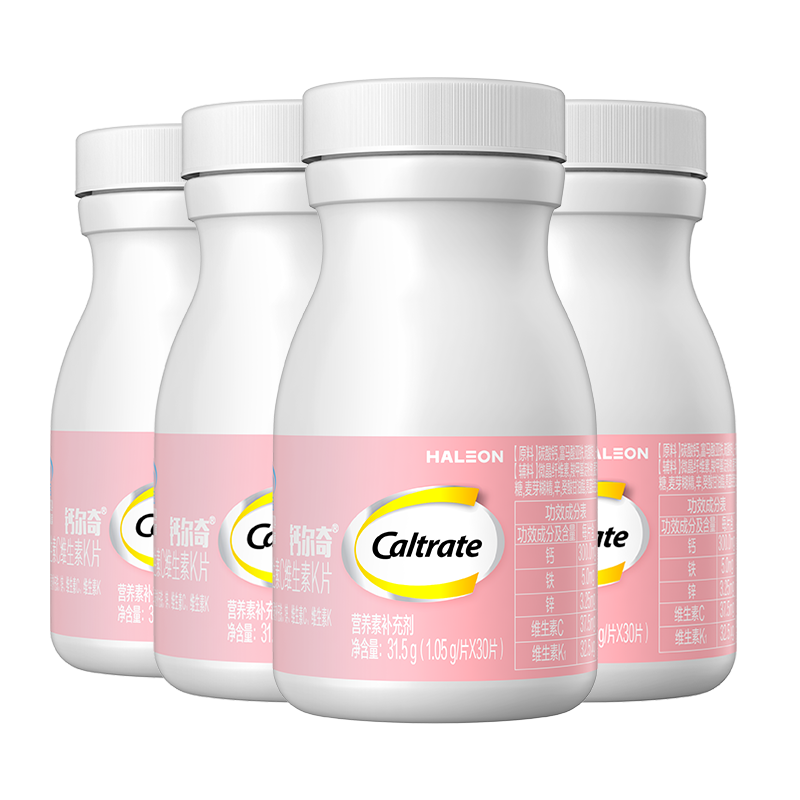 钙尔奇女士成人补钙片  钙铁锌维生素K维生素C 营养品 【女士钙铁同补】30粒*4瓶F