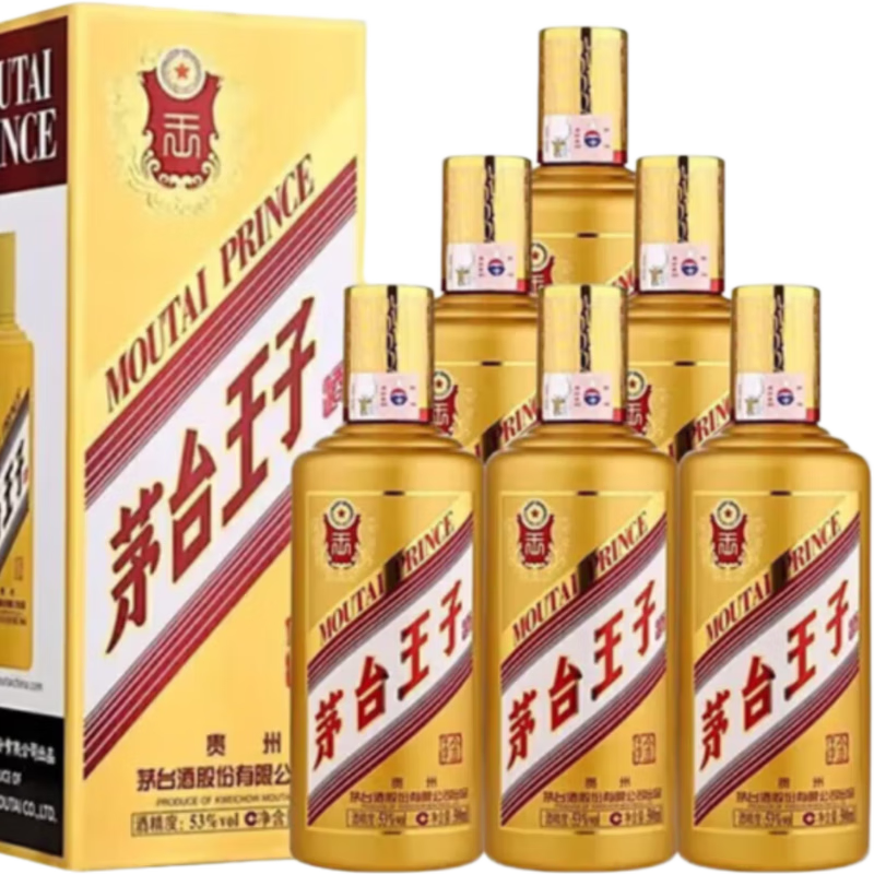 茅台（MOUTAI）金王子 酱香型白酒 53度 500ml*6 整箱装 53度 500mL 6瓶 原箱金王子