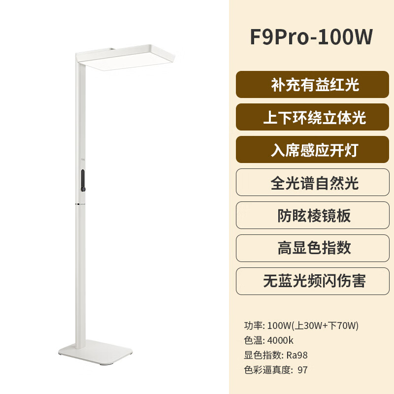 好視力護(hù)眼大燈全光譜學(xué)生寫字臺(tái)燈 F9pro立式護(hù)眼燈_補(bǔ)充有益紅光 調(diào)光開關(guān)