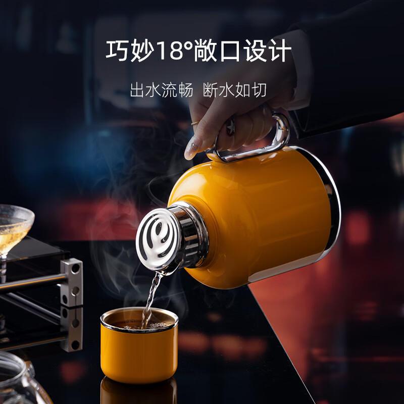 尚明(SAMADOYO)便携焖茶壶抑菌镀钛户外旅行保温杯家用办公茶水分离焖泡水杯茶具 天青色 600ml