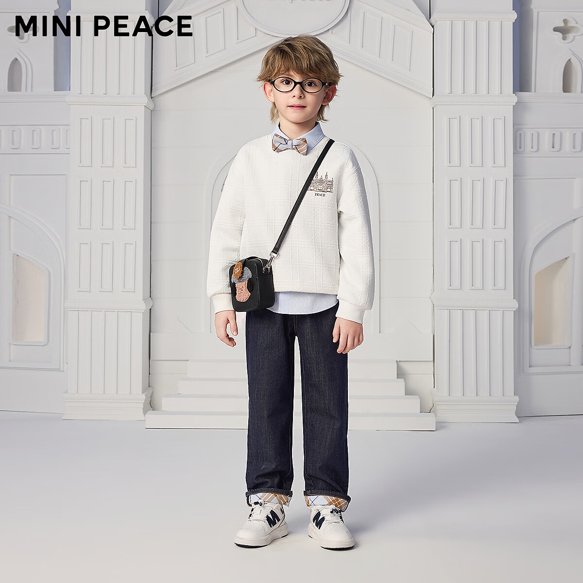 MiniPeace太平鸟童装男童minipeace×DARIA SONGF1CRF3321 米白 160