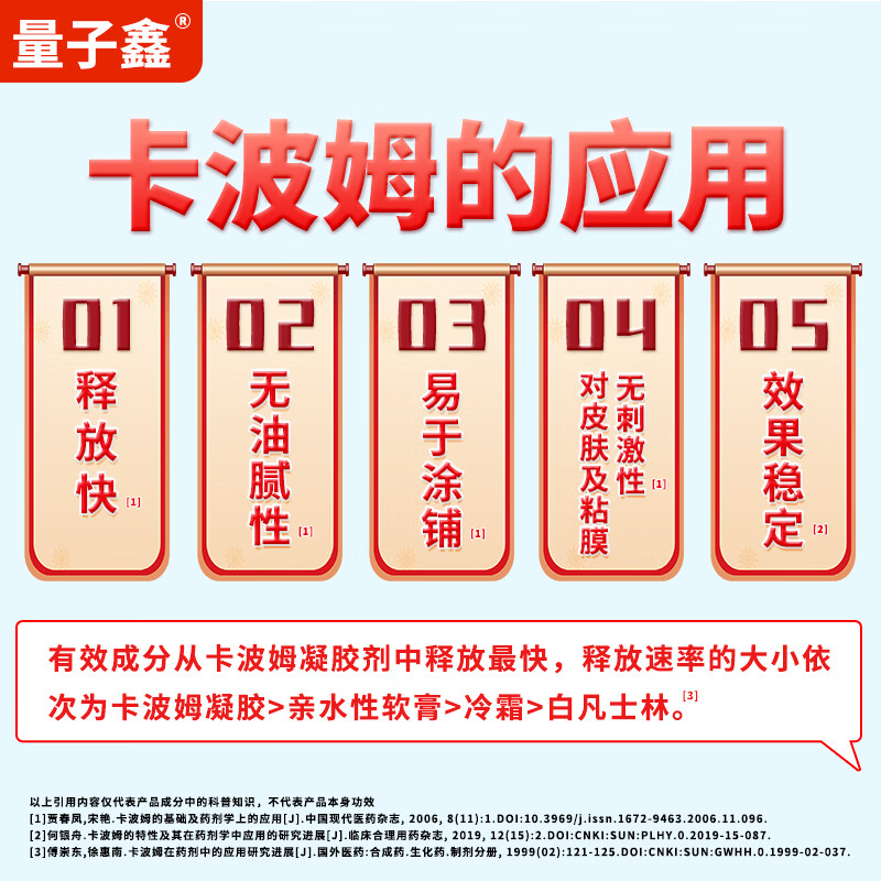 量子鑫皮炎湿疹型医用退热凝胶皮肤瘙痒止痒急慢性专用膏顽固湿疹皮炎膏 4盒装