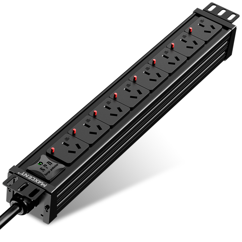 麥森特（MAXCENT）PDU機(jī)柜插座8位16A大功率插線板新國(guó)標(biāo)防雷防脫插排可定制MC38656F
