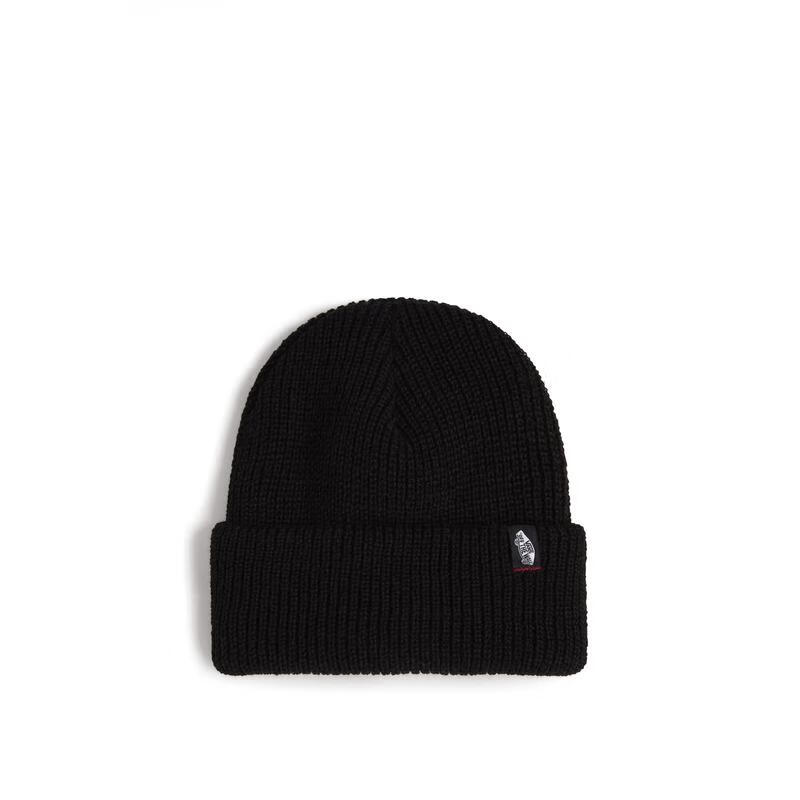 VANS男士經典簡約針織堆堆帽黑色休閑百搭運動保暖毛線帽 black ONE SIZE