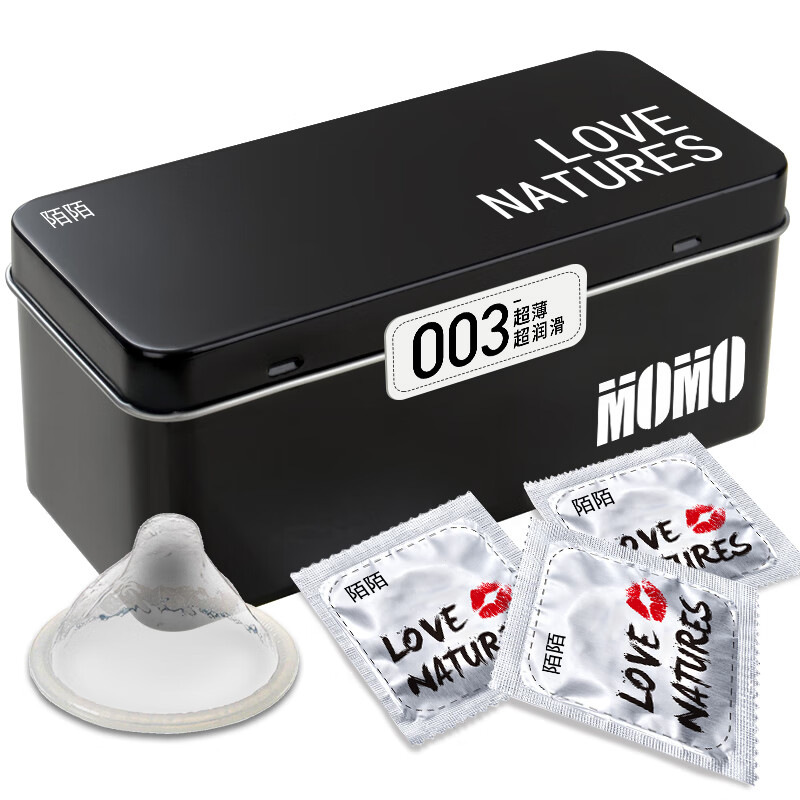 陌陌 大黑盒003超薄避孕套玻尿酸安全套超润滑套套计生用品   【经典铁盒款35只】003裸感超薄
