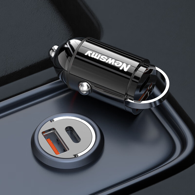 紐曼（Newmine）迷你車載充電器適用蘋 PD3.0快充雙口輸出兼容主流手機(jī)1