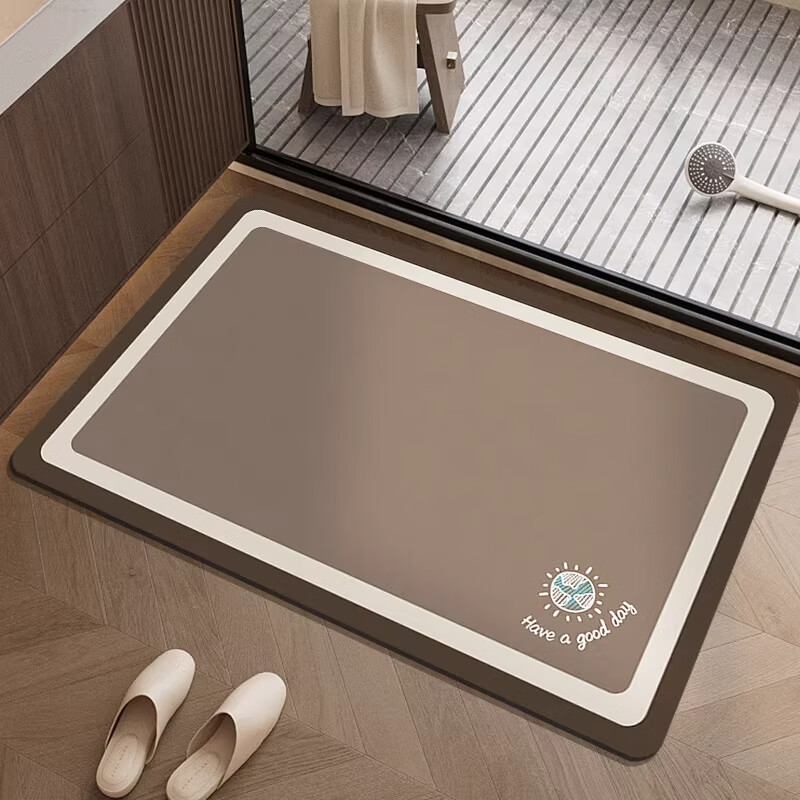 金玉铭川浴室地垫家用卫浴吸水垫速干防滑垫子卫生间厕所耐脏可擦免洗脚垫 GZN-小花-方形 40X60cm【吸水速干防滑】