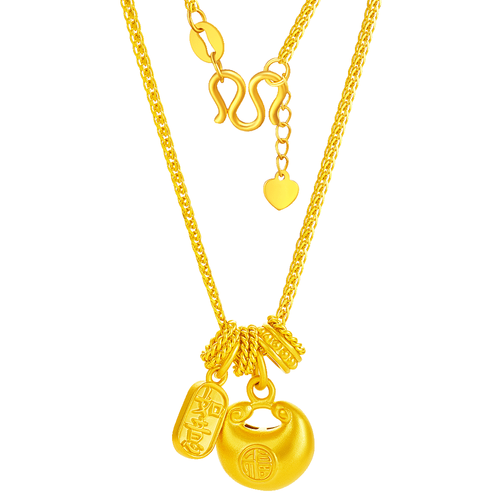 百亿补贴:周大生黄金吊坠胖福小金坨金项链送妈妈女友老婆宝宝七夕情人节生日礼物 胖福吉祥如意项链约5.3g+礼盒5088元